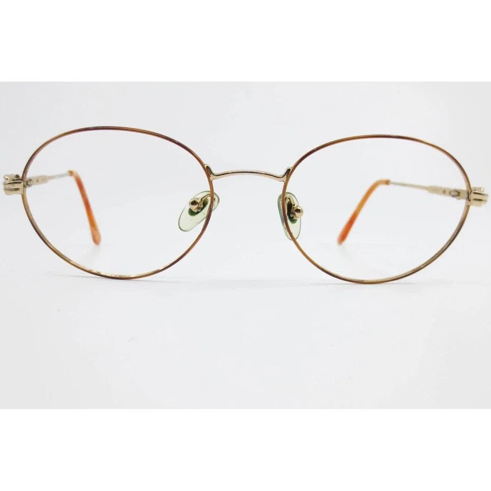 Gucci Vintage Oval Eyeglass Frames Gold Tone Knot Detail Italy 36039